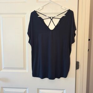 Papermoon Blue Dolman Sleeve Backless Blouse